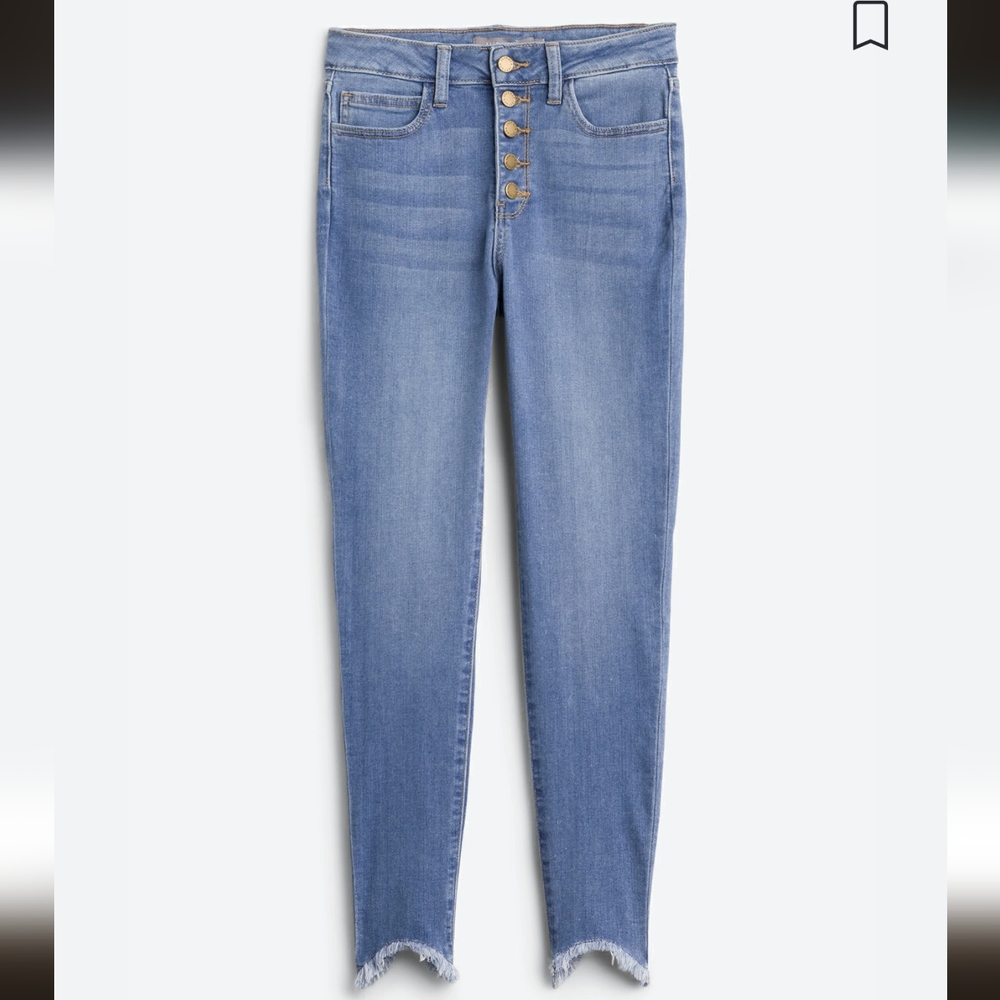 Just USA - Lola High Rise Exposed Button Fly Chew Hem Skinny Jean Size 8 / 29